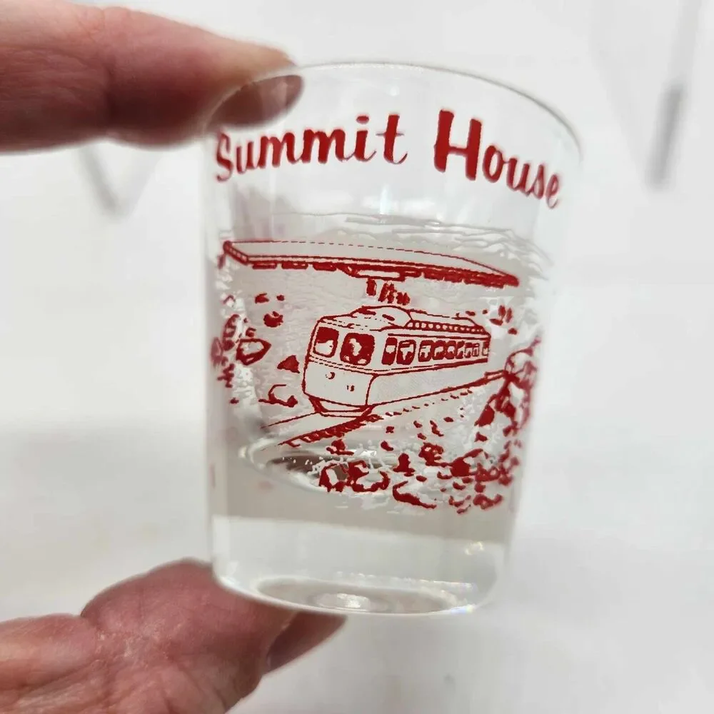 Set of 2 PIkes Peak CO Shot Glasses Colorado Summit House Air Force Academy